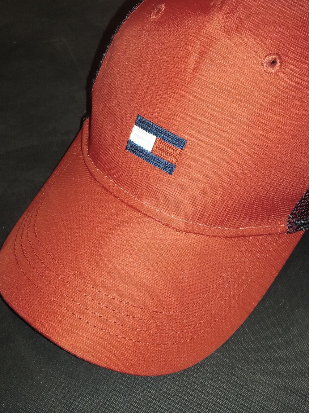 Tommy Hilfiger Orange and Black Mesh Snapback Cap